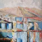 Où sont les barques d'eau? 2019 huile 66,04 cm x 50,8 cm