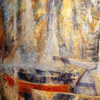 Un dialogue de barques, 2022,Mixte 40 x 30 po
